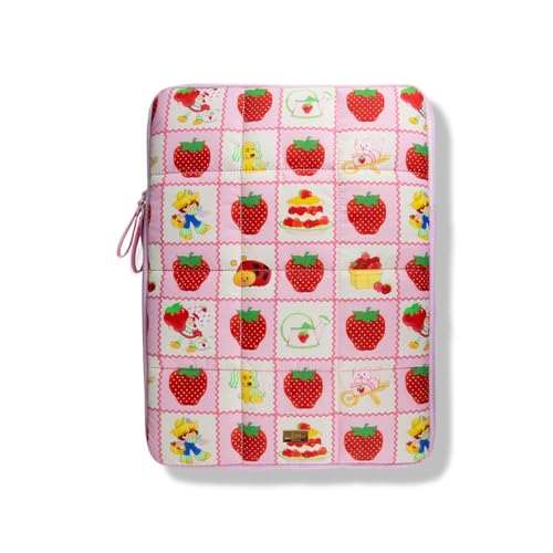 Sonix | Puffy Laptop Sleeve | 15-16 Inch, Quilted Pillow Puffer Laptop Carrying Case, Computer Sleeve | Strawberry Shortcake Checkered - color: Strawberry Shortcake Checkered