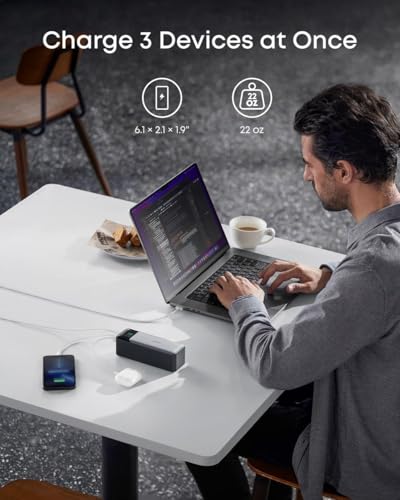 Anker 737 Power Bank, 140W 24,000mAh 3-Port Laptop Charger, Smart Display | Fast Multi-Device Charging, for iPhone 16 / 15 / 14 Series, Vision Pro, Samsung, MacBook, and More
