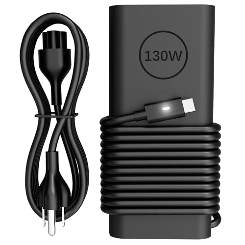 Replacement for Dell Laptop Charger 130W 100W 65W USB Type C Fast Power Adapter - color: Black1