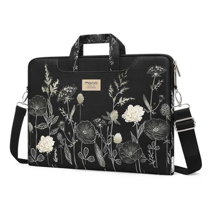 MOSISO Laptop Bag for Women 17.3 inch, 17-17.3 inch Computer Bag Compatible with MacBook, HP, Dell, Lenovo, Acer, Asus, Notebook, Laptop Messenger Shoulder Sleeve with Strap, Retro Flower - size: 17.3 inch