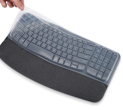 Keyboard Cover Skin for Logitech Wave Keys MK670 Combo Keyboard Skin, Logitech Wave Keys Wireless Ergonomic Keyboard Cover Protector Skin, Logitech Wave Keys Accessories, Clear - color: Clear