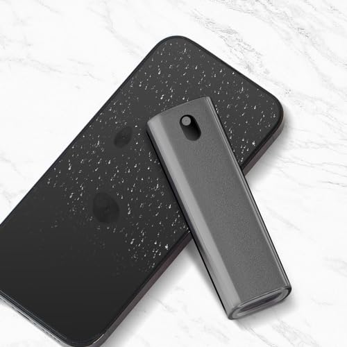 YTT Screen Cleaner, All-in-One Spray & Wipe Cleaner, with Transparent Protective Shell for All Phones, Laptop and Tablet Screens (Gray) - color: Gray