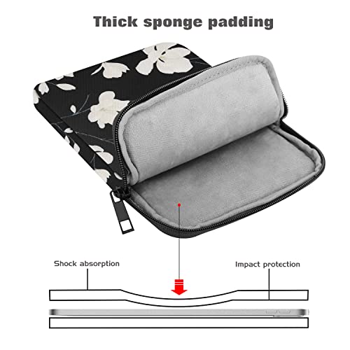 MoKo 9-11 Inch Tablet Sleeve Bag Padded Protetive Carrying Case | Fits New 11inch iPad Air M4, iPad A16 2025, iPad Pro 11 M4, Air 5/4/3, iPad 10/9/8th Gen, Tab S8/S9 11", Magnolia - color: Black & White Magnolia, size: 9-11 inch