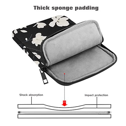MoKo 9-11 Inch Tablet Sleeve Bag Padded Protetive Carrying Case | Fits New 11inch iPad Air M4, iPad A16 2025, iPad Pro 11 M4, Air 5/4/3, iPad 10/9/8th Gen, Tab S8/S9 11", Magnolia - color: Black & White Magnolia, size: 9-11 inch