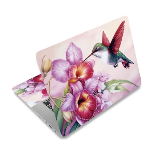 PLIGREAT Hummingbird Flower Laptop Decal Sticker Skin Cover, Pink Laptop Sticker Skin Decal Fits 12" 13" 13.3" 14" 15" Laptops Universal Removable Vinyl Netbook PC Cover Decals - color: Hummingbird Flower