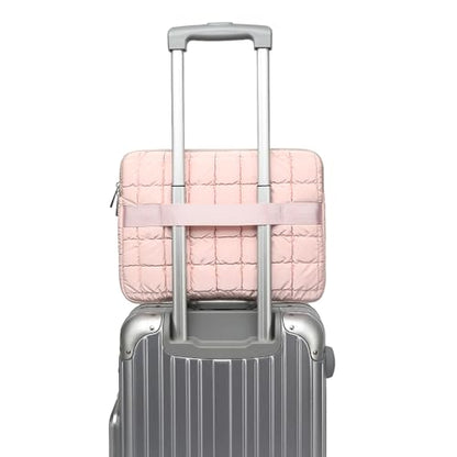 Canvas Life 360 Protective Plush Laptop Sleeve 14-14.4-inch Laptop Sleeve Bag Compatible with HP, Lenovo, Dell, ASUS, MacBook Pro 14-inch - Quilted Design (Pink, 14 inch / 14.0 inch) - color: Pink