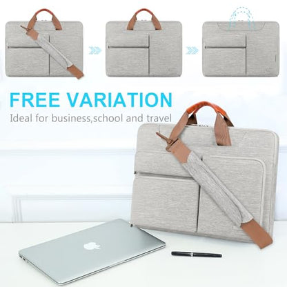 Lacdo 360° Protective Laptop Shoulder Bag for 13 inch MacBook Air M5 A3449 (2026), M4 A3240 2025, M3 A3113, M2 A2681, M1 A2337 A2179 A1932 | 13 Inch MacBook Neo A18 Pro A3404 2026 Computer Bag, Gray - color: Gray, size: 13-13.3 Inches