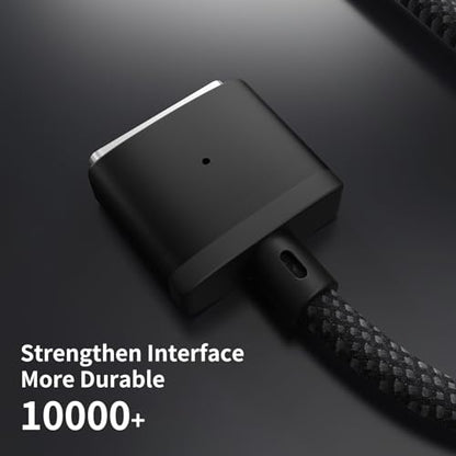 USB-C to Magnetic 3 Cable Compatible with Magsafe Charging - 140W Fast Charging, 6.6ft Braided Cable for MacBook Pro/Air M4 M3 M2 Models (2021-2026) - Blcak - color: black