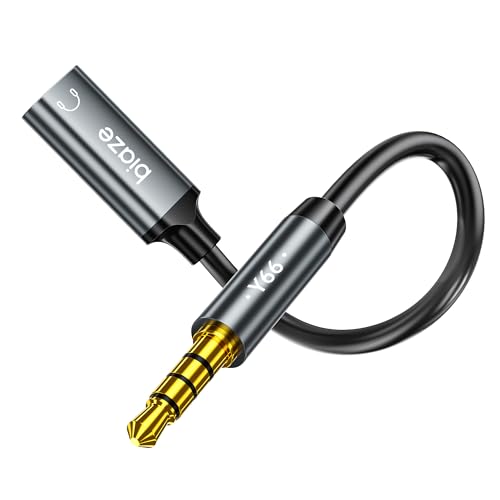 USB C Female to 3.5mm Male Audio Cable Cord Analog Cable | Type-C Converter Headphone Jack Adapter Compatible with MP3 Players, CD Players, Laptops, Tablets, Smartphone - color: A-Grey