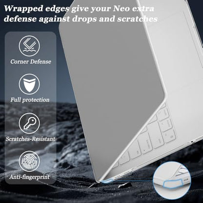 ProElife 3-in-1 for MacBook Neo, Clear Hard Shell, Sleeve & Keyboard Cover | Black Laptop Case, Clear Keyboard Skin, Heat Dissipation, Precision Fit, Water-Resistant & Reusable, Complete Accessory Kit - color: Clear+Black