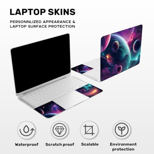 Laptop Skin Sticker Decal PVC Vinyl Sticker Notebook PC Protector Waterproof Scratch Resistant Laptop Skin for 12.1 13 13.3 13.6 14 15 15.3 16 Inch Starry Night Blue Sky Style - color: Planet