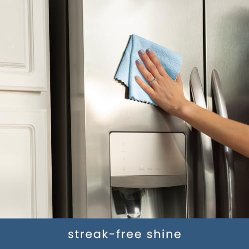 S&T INC. 50 Pack Microfiber Cleaning Cloth with Box, Bulk Towels for Home, Reusable Microfiber Towels for Cars, Cleaning Rags, Blue Color Will Vary, 190gsm, 11.8 Inches x 11.8 Inches, 50 Count - color: Blue