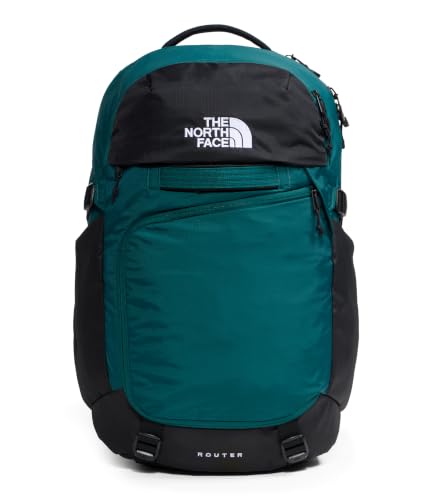 The North Face Router Everyday Laptop Backpack - Daypack, Water Repellent, Laptop Sleeve, Reflective Details, Pacific Teal/TNF Black, One Size - color: Pacific Teal/Tnf Black, size: One Size