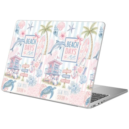 Compatible with MacBook Pro 13 inch Case M2 2025, 2024-2016 A2338 M1 A2251 A2289 A2159 A1989 A1708 A1706, Cute Sea Turtle Beach Palm Tree Protective Hard Shell Matte Cover for Mac Pro 13 - color: Beach D, size: MacBook Pro 13 inch