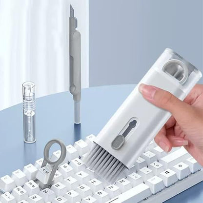 7 in 1 Laptop Cleaning Kit Keyboard Cleaner,Computer Screen Cleaning Brush Tool,Computer Cleaning Tools Kit Corner Gap Duster Keycap Puller(Grey)