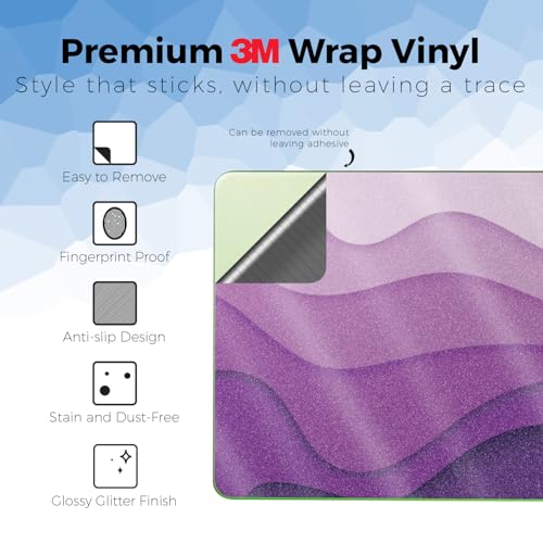 Glossy Glitter Laptop Skin Compatible with Apple MacBook Neo - Papercraft Purple - Premium 3M Vinyl Protective Wrap Decal Cover - Easy to Apply | Crafted in the USA by MightySkins - color: Papercraft Purple, size: MacBook Neo Full Cover Skin, style: Gloss