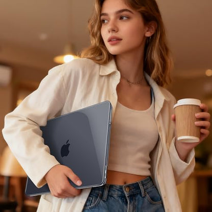 May Chen for MacBook Neo 13 inch Liquid Retina Display ((2026 Release A3404), Slim & Lightweight Protective Case with Screen Protector&Keyboard Cover&Dust Plug, Crystal Black - color: Crystal Black