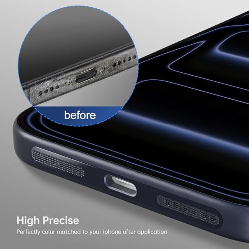 8PCS iPhone 17 Pro Max Speaker Dust Cover Compatible with iPhone 17 Pro Max / 17 Pro Earpiece Speaker Mesh Anti Dust Adhesive Sticker, 17 Pro Max Accessories, Deep Blue - color: Deep Blue