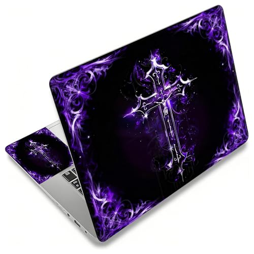 Laptop Skin Sticker Decal, Universal Reusable Vinyl Laptop Cover for 12" 13" 13.3" 14" 15" 15.4" 15.6" Notebook PC, Reusable Waterproof Scratch-Resistant with 2 Wrist Pads,Christian Jesus Cross - color: Christian Jesus Cross