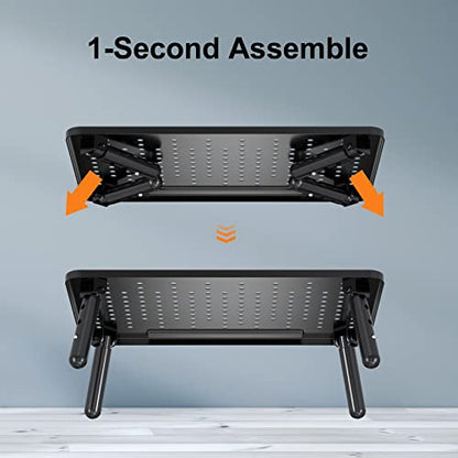 Foldable Monitor Riser Metal Computer Stand for Desk 3 Height Adjustable Laptop Stand with Pen Storage, MST013