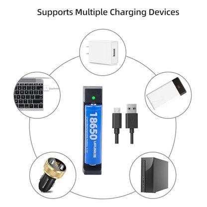 18650 Battery Charger, Suitable for Lithium Battery 18650 20700 10440 14500 18500 16340 17500 Battery Charger, USB Single Slot li-ion Rechargeable Battery Charger (Battery not Included)