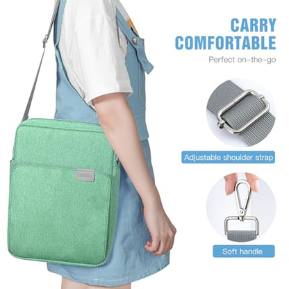 TiMOVO 9-11" Tablet Sleeve Bag Carrying Case with Strap, Bodhi Green | Fits iPad A16 11", Pad Air 11/5th & 4th 10.9", 10th Gen/10.2", Galaxy Tab A11 Plus, Multi-Pocket, Handle, Padded Protection - color: Bodhi Green, size: 9-11