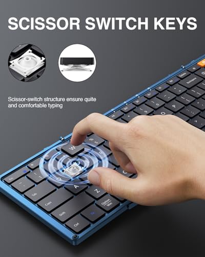 ProtoArc Foldable Bluetooth Keyboard Blue and Ergonomic Mouse Blue
