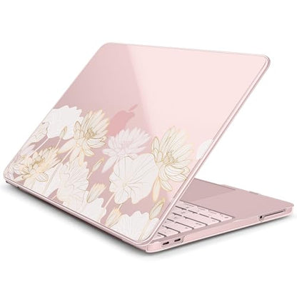 Batianda Case for MacBook Neo 13 Inch 2026 Model A3404, Gold Lotus | 4-in-1 Laptop Accessories Bundle with Golden Lotus Line Art, Ultra Slim Hard Shell for Elegant Minimal Style Users - color: Gold Lotus