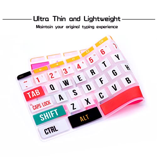 HRH Silicon Keyboard Cover Skin for HP Chromebook 11 x360 11.6",Chromebook 11 G2/G3/G4/G5/G6 EE/G7 EE 11.6",Chromebook 14-ca 14-ak14-X Series/Chromebook 14 G2 G3 G4 Keyboard Skin,Creative Rainbow font - color: Creative Rainbow font