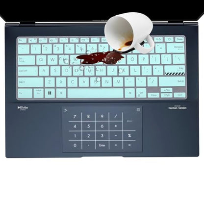 Keyboard Cover Skin for ASUS ZenBook 14X OLED UX3404 UX3405, ZenBook 14 Q425 Q415 Q410VA Q415 Q420 Q420VA, ZenBook Flip 14 OLED UP3404, ZenBook Pro UX6404 14 inch Laptop US Layout-Hotblue - color: Hotblue