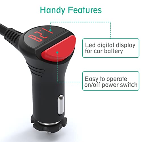 AUOPLUS 120W 3 Socket Cigarette Lighter Splitter Car Charger Adapter, LED Voltage Display Dual 4 USB Chargers(6.8A), Car Charger On/Off Switches 12V for iPhone iPad Samsung GPS Dashcam | LED Voltage Display Dual 4 USB Chargers(6.8A), Car Charger On/Off Sw