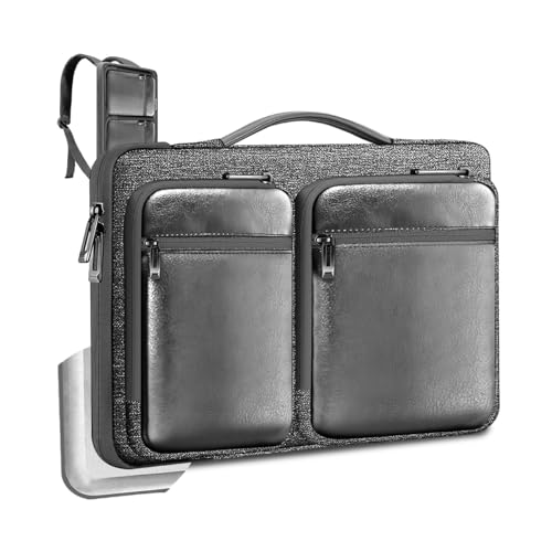 Hseok Laptop Case 15 15.6 16 inch Sleeve with Handle and Hidden Straps,Compatible with MacBook Neo 16",MacBook Pro Air 16" 15", 360°Protective PC Briefcase with 4 Pockets for Accessories,Silver gray - color: Silver Gray, size: 15"-15.6"