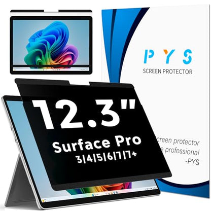 PYS Magnetic Privacy Screen for Microsoft Surface Pro, 12.3 Inch | Pro 7 Plus, Pro 7, Pro 6, Pro 5, Pro 4, Pro 3, Detachable, Matte Finish, Anti-Glare - size: SF 12.3 Inch