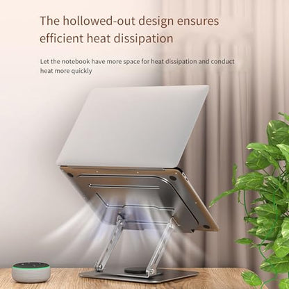 Laptop Bracket Tablet Multifunctional Desktop Lazy 360 Degree Rotation Foldable Stand Ergonomic Adjustable Notebook Holder - color: Black