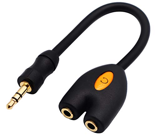 3.5mm Headphone Y Splitter Cable 3-Pole 3.5mm AUX Male to 2 Port 3.5mm Female Audio Stereo Y Splitter Cable for Headset Splitter Adapter, for Smartphone, Tablets, MP3, MP4(17.5CM) (3Pole) - color: 3Pole
