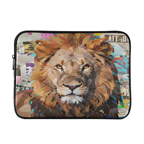 Lion Art 13” Quilted Laptop Sleeve Case Soft Notebook Protector Bag Computer Carrying Case - color: lion art, size: Medium