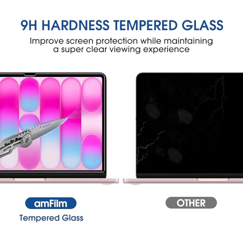 amFilm Screen Protector for MacBook Neo 13'' 2026 Tempered Glass | Scratch Protection, Easy to Instllation & Bubble Free, HD Clear, Ultra Thin (Regular 13 inch) - size: Regular 13 inch