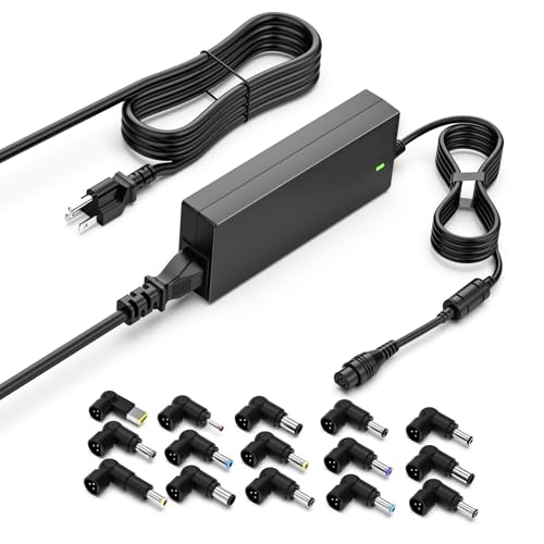 90W Universal Laptop Charger 15 Tips Compatible with HP Dell Lenovo | Check Voltage & Wattage before buy. NO USB-C tips.