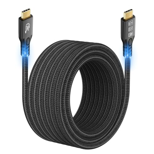USB C Cable 3.2 Gen 2X2 20Gbps, Type C 4K@60Hz UHD Video 5A/240W PD3.1 Fast Charge with E-Marker Compatible with Thunderbolt 3/4 MacBook Pro Samsung Galaxy Pixel Dell Monitor etc - size: USB C 20G 240W 3M