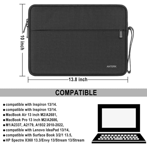 Laptop Case 13.3 Inch Shockproof Protective Carrying Laptop Bag with Pocket | Laptop Case, Shockproof Protective Carrying Laptop Bag Compatible for 14 Inch MacBook Air/Pro, HP, Dell, Asus, Lenovo, Black - color: Black, size: 13.3 Inch