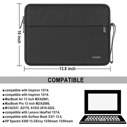 Laptop Case 13.3 Inch Shockproof Protective Carrying Laptop Bag with Pocket | Laptop Case, Shockproof Protective Carrying Laptop Bag Compatible for 14 Inch MacBook Air/Pro, HP, Dell, Asus, Lenovo, Black - color: Black, size: 13.3 Inch