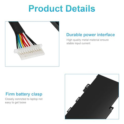 PC03XL Battery for HP Pavilion X360 14 15 14-DY 14-DH 14M-DY 14-BA 14-CD 14-EK 14-DW 15-ER Pavilion Aero 13-be Pavilion x360 Convertible 14-DY, HSTNN-OB1W M24421-271 M24421-AC1 PC03043XL M24648-005 - size: 9.5*3.2*0.2inch PC03XL