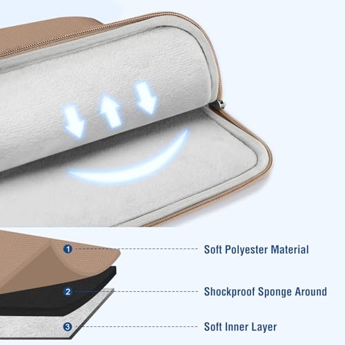 MOSISO Laptop Case 13 inch, Laptop Sleeve Bag with Pocket | Compatible with MacBook Neo A3404 2026/Air/Pro 13 M5/M4/M3/M2/M1 2026-2016, Polyester Vertical Computer Bag, Bronze Brown - color: Bronze Brown, size: 13 inch