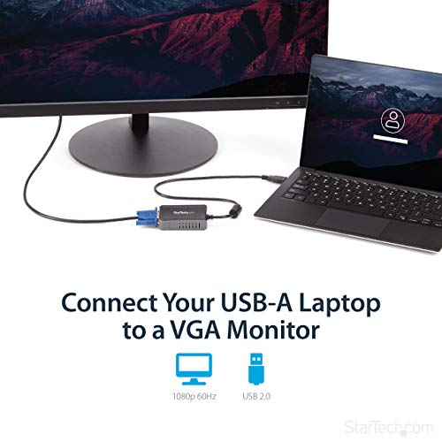 StarTech.com USB 2.0 to VGA Adapter, USB to VGA Monitor Converter for Windows, 1440x900 (no support for macOS/ChromeOS/Linux) - style: 1440p x 900p