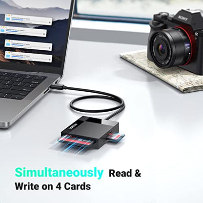 UGREEN USB C SD Card Reader 4-in-1 Memory Card Adapter External SD Micro SD MS CF Compact Flash Camera Card Reader Compatible with iPhone 15, Trail Camera, MacBook, iPad