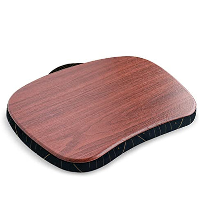 Lap Laptop Desk - Portable Lap Desk with Pillow Cushion, Fits up to 15.6 inch Laptop for Home Office Students Use as Computer Laptop Stand, Book Tablet(1-Dark Brown) - color: 1-dark Brown