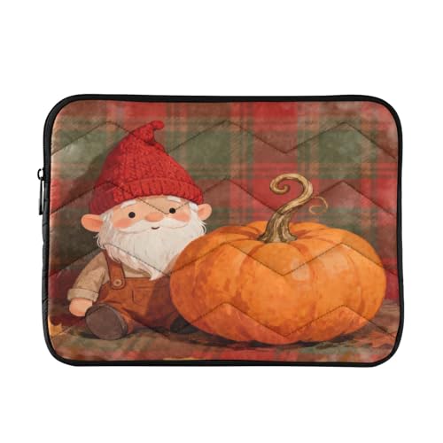 Fall Pumpkin Gnome 13” Quilted Laptop Sleeve Case Soft Notebook Protector Bag Computer Carrying Case - color: fall pumpkin gnome, size: Medium