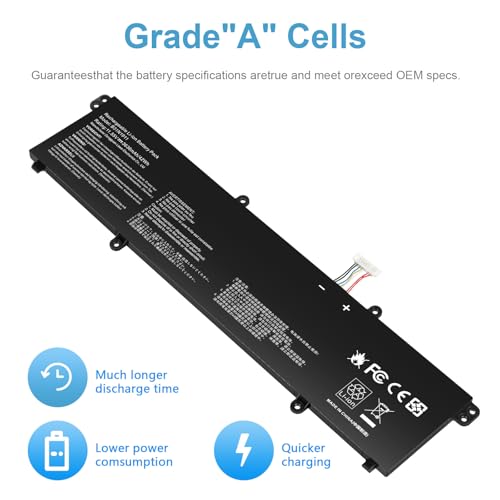 B31N1911 C31N1911 Battery Replacement for ASUS VivoBook Flip 14 M413 M413DA TM420IA K413 X421DA X421FA X421FL X421JA X413 F413 F413JA R413DA R432UA R438IA S413DA TP470E TP470EA TP470EZ C31N1911 - size: 10.91*2.95*0.24inch