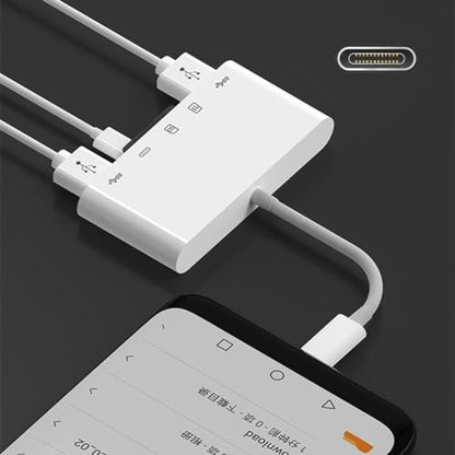 chenyang 5 in 1 USB C to 2 USB 3.0 TF Micro SD SDXC SDHC Card Reader Adapter 5Gbps Compatible with PD 27W for Laptop Tablet Phone - style: SD/TF 5-in-1