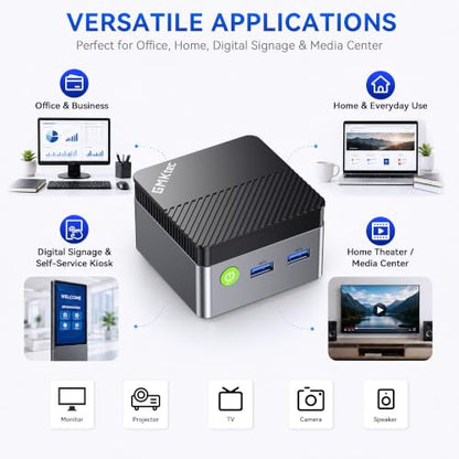 GMKtec G5S Mini PC Intel N5095 8GB LPDDR4 128GB SSD Desktop Computer | Portable Micro Pocket PC Size, Dual HDMI Ports, USB-C Power Supply, WiFi6/BT5.2, For Office Business Personal Use - size: N5095 8GB DDR4 + 128GB